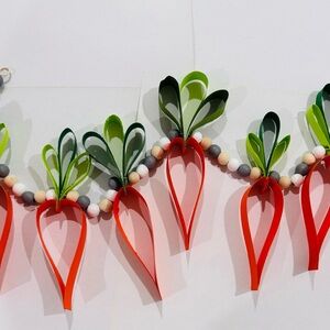 Hand Crafted Holiday Garland with Red and Green Accents